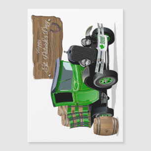 Saint Patrick vintage Cartoon Christmas firetruck