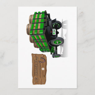 Saint Patrick vintage Cartoon Christmas firetruck Enclosure Card