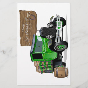 Saint Patrick vintage Cartoon Christmas firetruck Stationery
