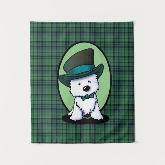 Saint Patrick Westie KiniArt Tapestry (Front)