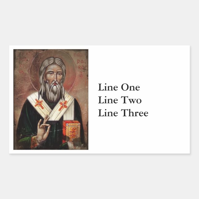 Saint Patrick with Hand Raised Rectangular Sticker (Front)