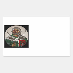 Saint Patrick with Holy Scripture Rectangular Sticker