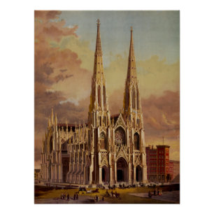 Saint Patrick's Cathedral in Midtown Manhattan Poster