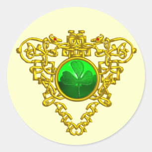 SAINT PATRICK'S CELTIC HEART CLASSIC ROUND STICKER