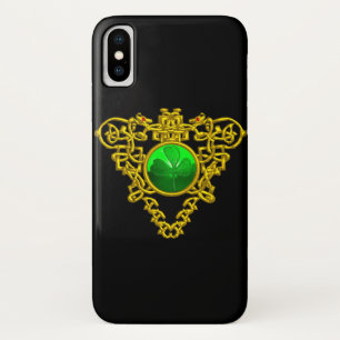 SAINT PATRICK'S CELTIC HEART SHAMROCK Gold Black iPhone X Case