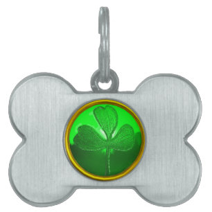 SAINT PATRICK'S CELTIC HEART,SHAMROCK PET ID TAG