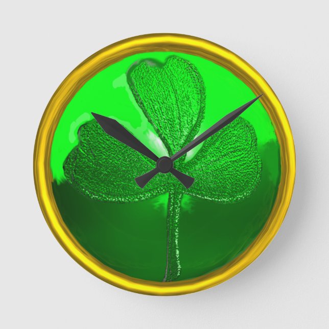 SAINT PATRICK'S CELTIC HEART,SHAMROCK ROUND CLOCK (Front)