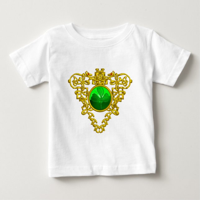 SAINT PATRICK'S CELTIC HEART WITH GREEN SHAMROCK BABY T-Shirt (Front)