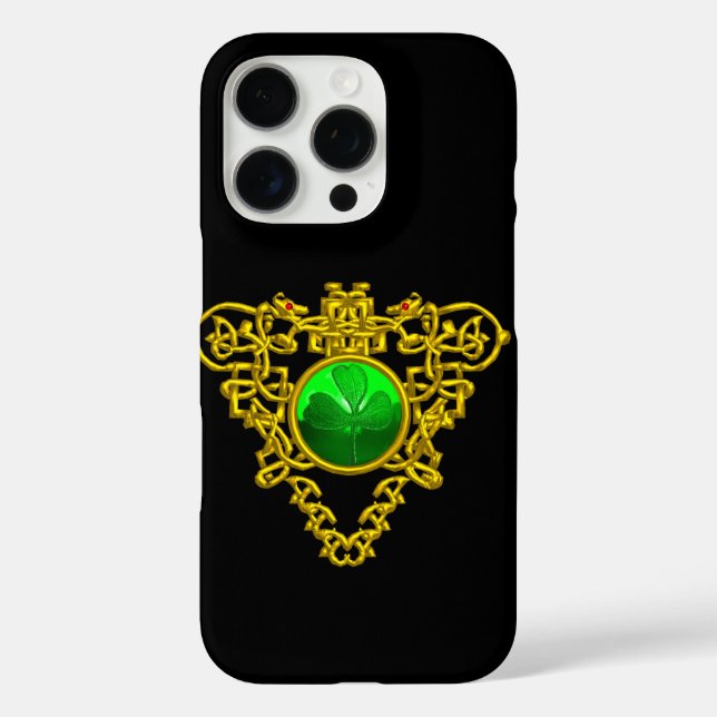 SAINT PATRICK'S CELTIC HEART WITH GREEN SHAMROCK Case-Mate iPhone CASE (Back)