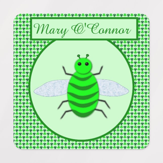 Saint Patricks Day Bee and Shamrocks (Design 1)