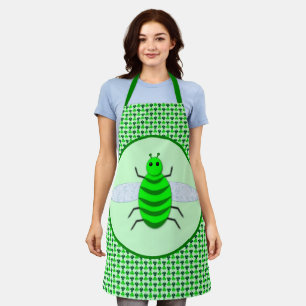 Saint Patricks Day Bee and Shamrocks Apron