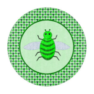 Saint Patricks Day Bee and Shamrocks Cutting Board