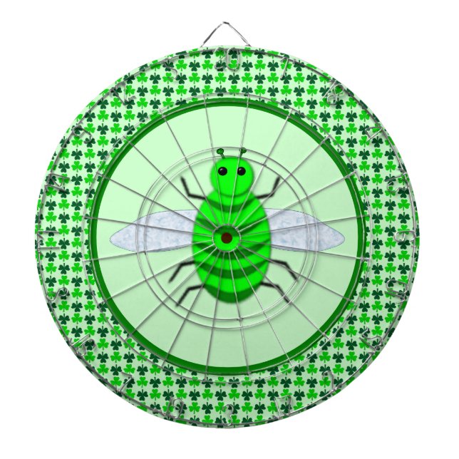 Saint Patricks Day Bee and Shamrocks Dartboard (Front)