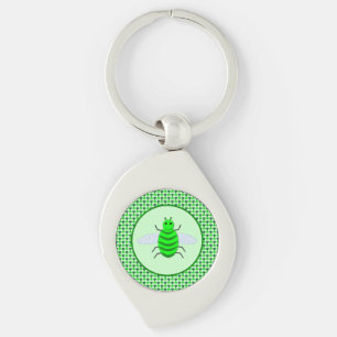 Saint Patricks Day Bee and Shamrocks Key Ring