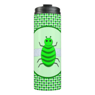 Saint Patricks Day Bee and Shamrocks Thermal Tumbler