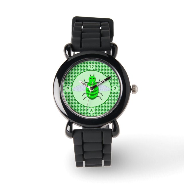 Saint Patricks Day Bee and Shamrocks Watch (Front)