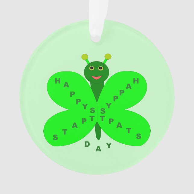 Saint Patrick's Day Butterfly Acrylic Ornament (Front)