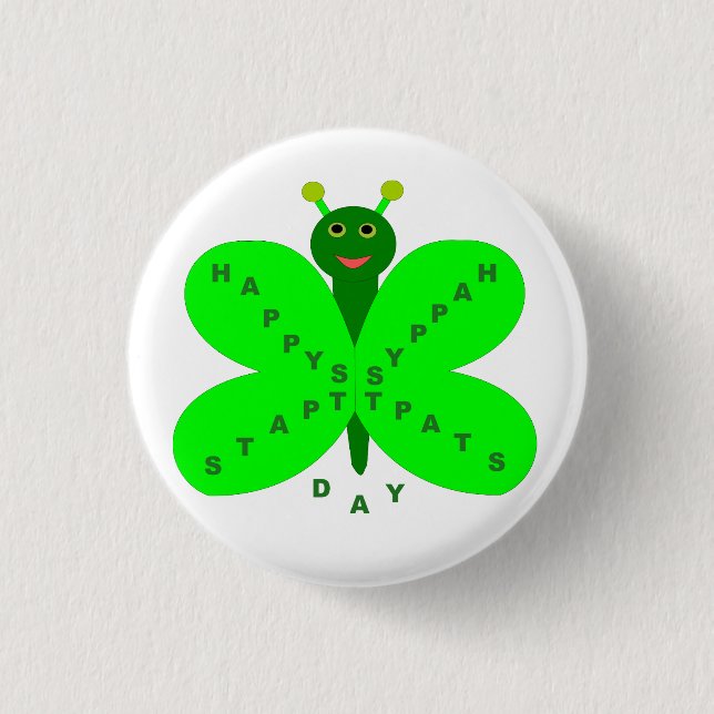 Saint Patricks Day Butterfly Button (Front)