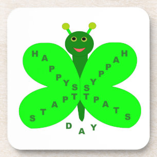 Saint Patricks Day Butterfly Coaster