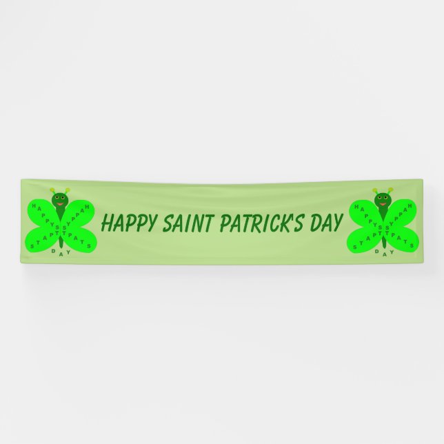 Saint Patricks Day Butterfly Custom Banner (Horizontal)