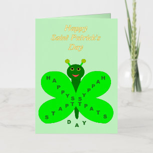 Saint Patricks Day Butterfly Custom Foil Greeting Card