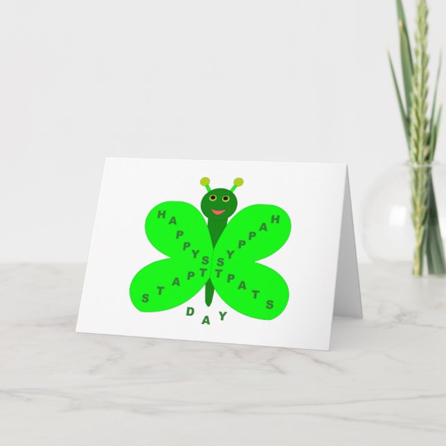 Saint Patrick's Day Butterfly Customisable Card (Front)