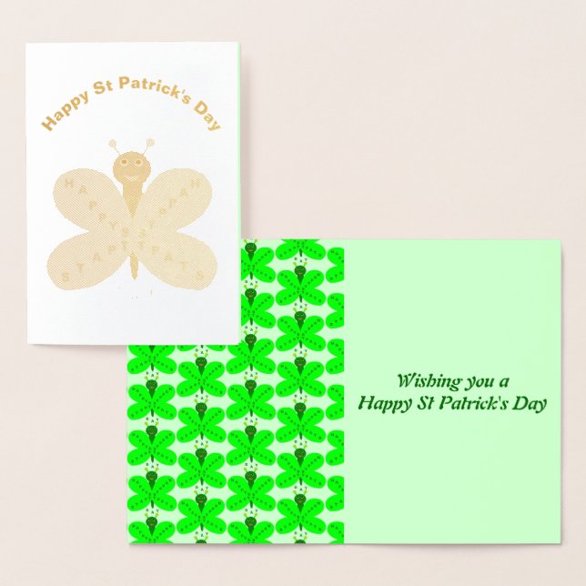 Saint Patricks Day Butterfly Foil Card (Display)