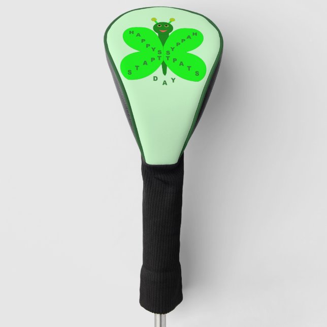 Saint Patricks Day Butterfly Golf Driver Cover (Front)