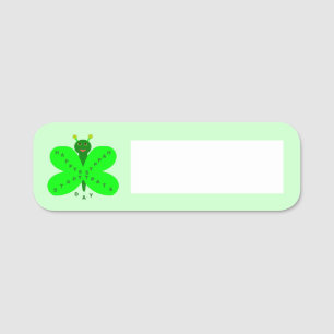 Saint Patricks Day Butterfly Name Tag
