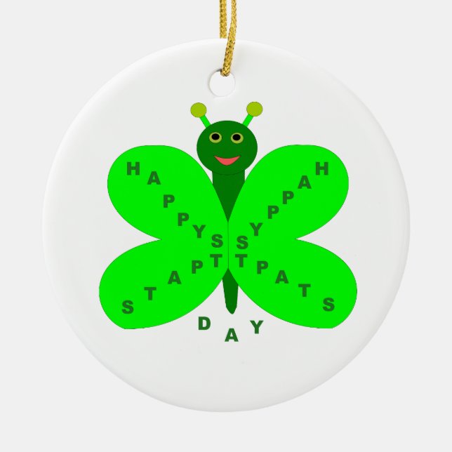 Saint Patricks Day Butterfly Ornament (Front)