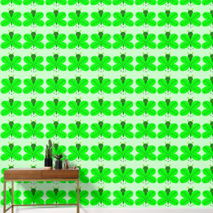 Saint Patrick's Day Butterfly Patterned Wallpaper