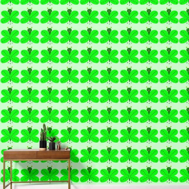 Saint Patrick's Day Butterfly Patterned Wallpaper (Hallway)