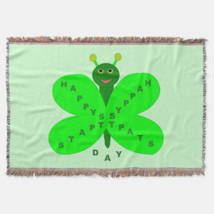Saint Patrick's Day Butterfly Throw Blanket