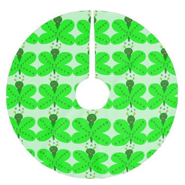 Saint Patrick's Day Butterfly Tree Skirt (Front)