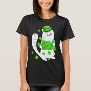 Saint Patrick's Day Cat Shamrock Cat Kitten Kitty T-Shirt