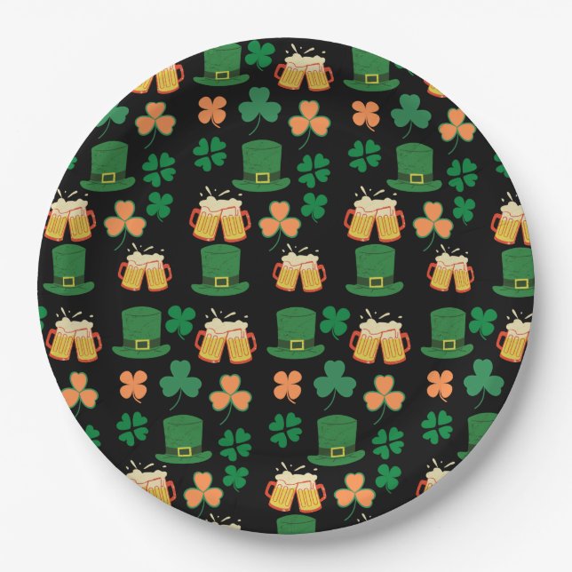 Saint patrick's day celtic,irish funny beer,charms paper plate (Front)