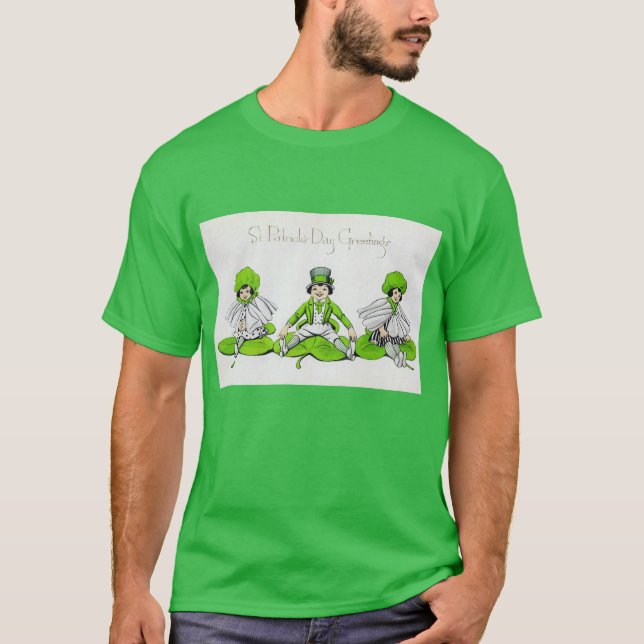 Saint Patrick's Day Children, Vintage T-Shirt (Front)