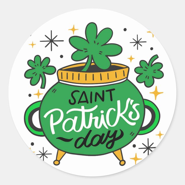 Saint Patrick's Day Classic Round Sticker (Creator Uploaded)