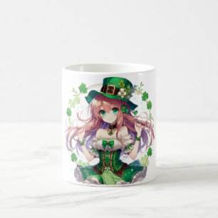 Saint Patrick's Day clover anime girl Coffee Mug