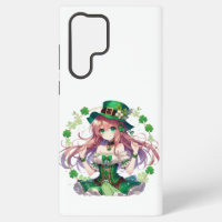 Saint Patrick's Day clover anime girl