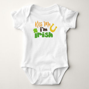Saint Patrick's Day, Clovers, Kiss Me I'm Irish Baby Bodysuit