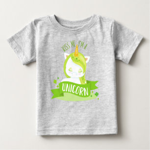 Saint Patrick's Day, Clovers, Kiss Me I'm Unicorn  Baby T-Shirt