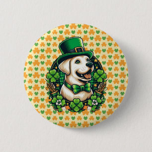 Saint Patrick's Day cut dog 6 Cm Round Badge