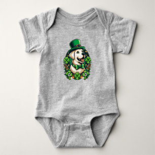 Saint Patrick's Day cut dog Baby Bodysuit