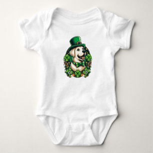 Saint Patrick's Day cut dog Baby Bodysuit