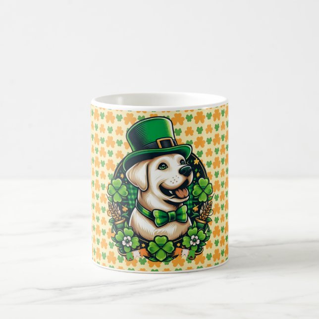Saint Patrick's Day Cute Dog Coffee Mug (Center)