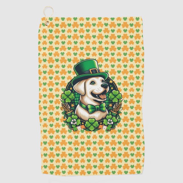 Saint Patrick's Day Cute Dog Golf Towel (Front)