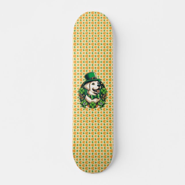 Saint Patrick's Day Cute Dog Skateboard (Front)
