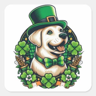 Saint Patrick's Day Cute Dog Square Sticker