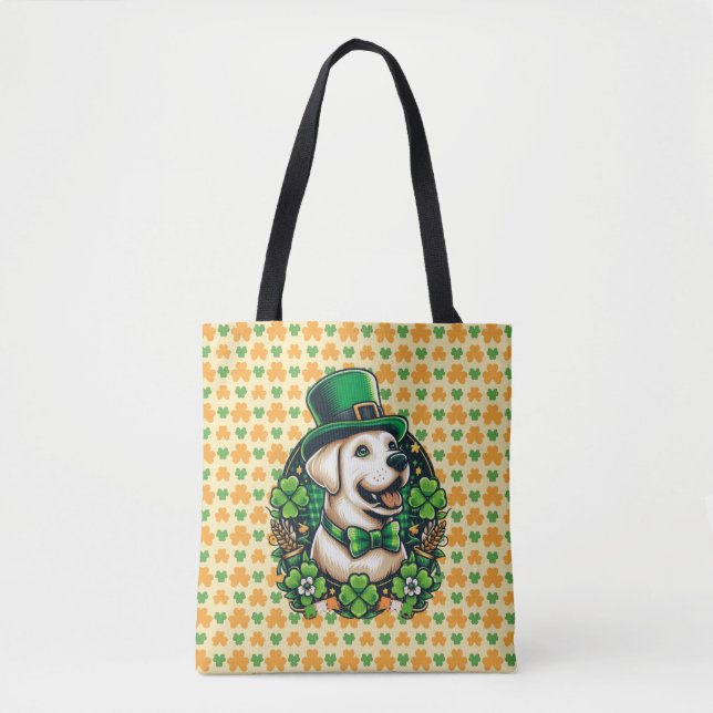 Saint Patrick's Day Cute Dog Tote Bag (Front)